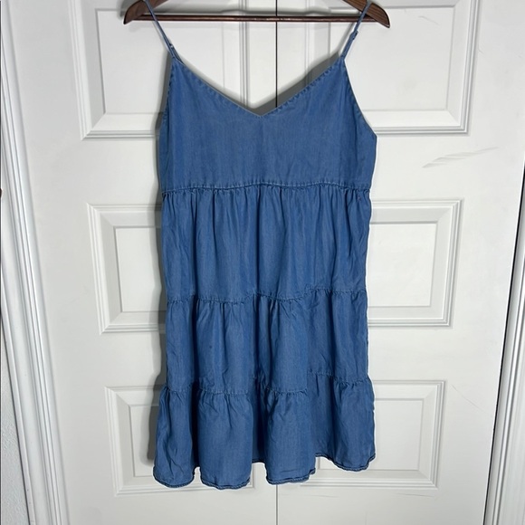 Blue Tiered Spaghetti Strap Dress - Picture 1 of 4